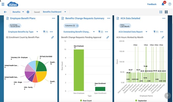 OnePoint Benefits Dashboard new UI