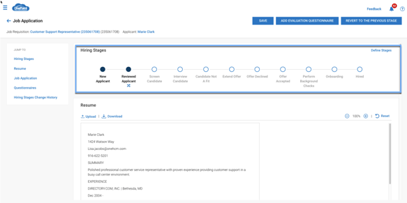 Hiring Stages For Applicant process