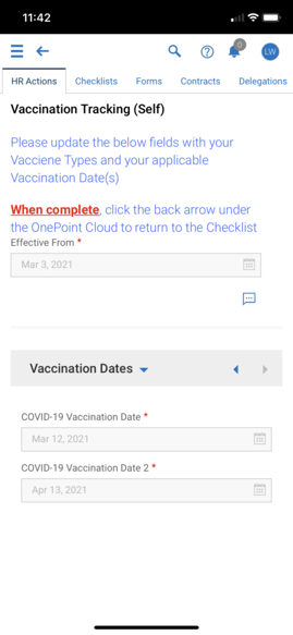 Vaccine Tracking Mobile Self Service