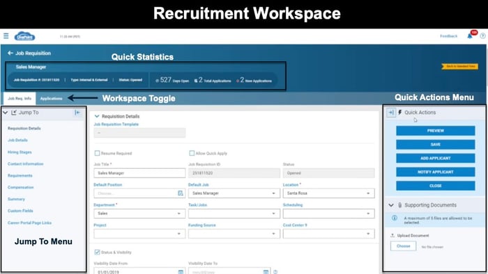 OnePoint HCM New Recruitment Workspace