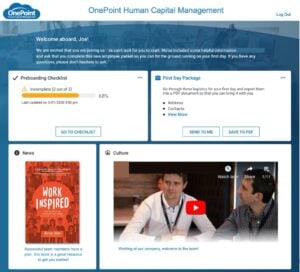 OnePoint Employee Onboarding Preboarding Dashboard