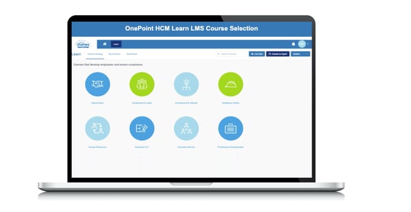 OnePoint Learn LMS Training Home Dashboard