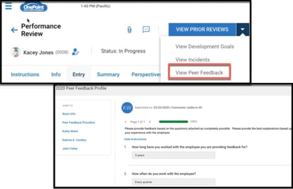 OnePoint Performance Peer Feedback 