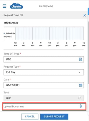 Time Off Request with Document Upload